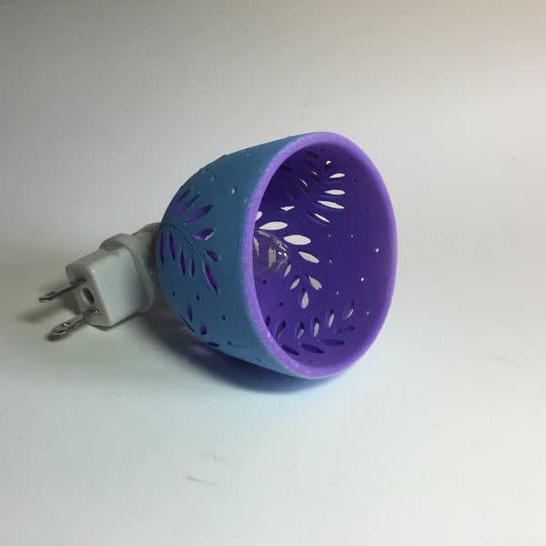 round night light "curving leaves"  blue with purple interior